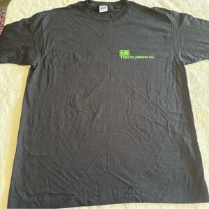 Thee plumbing 90s Black T-Shirt with Green Logo